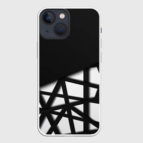 Чехол для iPhone 13 mini с принтом BLACK GEOMETRY в Тюмени,  |  | abstraction | geometry | optic | optical | pattern | visual | абстракция | геометрия | линии | оптические | оптический узор | полосы | психоделика | разводы | текстуры | узор | узоры | фрактал