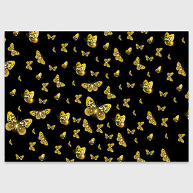 Поздравительная открытка с принтом Golden Butterfly pattern в Тюмени, 100% бумага | плотность бумаги 280 г/м2, матовая, на обратной стороне линовка и место для марки
 | black | pattern | summer | wings | ангел | бабочка | бабочки | блестки | блестящий | девушке | желтые | животные | звери | золото | золотые | крылья | летать | летний | лето | мотылек | насекомое | ночные | паттерн