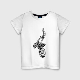 Детская футболка хлопок с принтом Мотоспорт (Z) в Тюмени, 100% хлопок | круглый вырез горловины, полуприлегающий силуэт, длина до линии бедер | enduro | ktm | moto | motocycle | sportmotorcycle | ктм | мото | мотокросс | мотоспорт