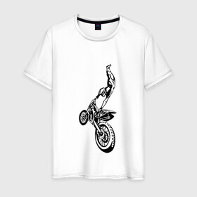 Мужская футболка хлопок с принтом Мотоспорт (Z) в Тюмени, 100% хлопок | прямой крой, круглый вырез горловины, длина до линии бедер, слегка спущенное плечо. | Тематика изображения на принте: enduro | ktm | moto | motocycle | sportmotorcycle | ктм | мото | мотокросс | мотоспорт