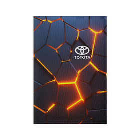 Обложка для паспорта матовая кожа с принтом TOYOTA | ТОЙОТА в Тюмени, натуральная матовая кожа | размер 19,3 х 13,7 см; прозрачные пластиковые крепления | 3d плиты | abstraction | auto | geometry | hexagon | neon | paints | sport | stripes | texture | toyota | triangle | абстракция | авто | автомобиль | автомобильные | бренд | брызги | брызги красок | геометрия | краски | марка | машины | неон