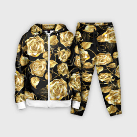 Детский костюм 3D с принтом Golden Roses в Тюмени,  |  | Тематика изображения на принте: flower | flowers | gold | golden | luxe | luxery | pink | rose | золотая | золото | красивая | мода | прикольная | приятная | роза | розовая | стильная | тренд | цветок | цветы | цвточки