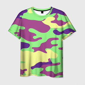 Мужская футболка 3D с принтом Камуфляж в Тюмени, 100% полиэфир | прямой крой, круглый вырез горловины, длина до линии бедер | военный | городской | защитный | камуфляж | кислота | кислотные цвета | кислотный | кислотный камуфляж | краски | милитари | пиксельный | пятнистый | тактический | яркий камуфляж