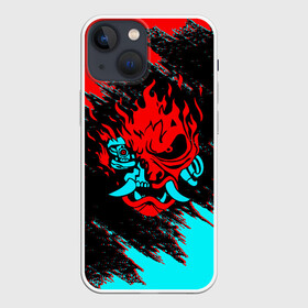 Чехол для iPhone 13 mini с принтом CYBERPUNK 2077 SAMURAI в Тюмени,  |  | cd project red | cyberpunk 2077 | demon | keanu reeves | samurai | smile | демон | киану ривз | киберпанк 2077 | самураи | смайл