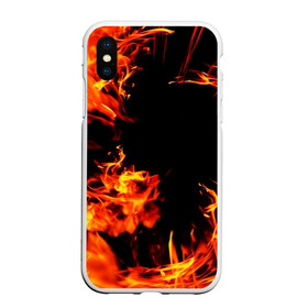 Чехол для iPhone XS Max матовый с принтом ОГОНЬ FIRE в Тюмени, Силикон | Область печати: задняя сторона чехла, без боковых панелей | Тематика изображения на принте: abstract | bright | fire | flame | geometry | geometry stripes | grunge | heat | light | texture | wildfire | абстракция | брызги | геометрические полосы | геометрия | гранж | искры | краски | огненный | огонь | пламя | пожар | текстура