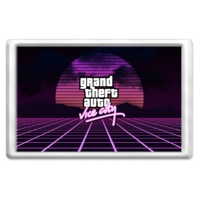 Магнит 45*70 с принтом GTA VICE CITY в Тюмени, Пластик | Размер: 78*52 мм; Размер печати: 70*45 | grand theft auto | grove street | grove street 4 life | gta | gta 4 | gta 5 | gta sa | gta v | gta vice city | neon | samp | san andreas | vice city | грув стрит | игры | неон | самп | сан андреас