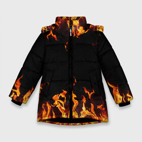 Зимняя куртка для девочек 3D с принтом FIRE ОГОНЬ в Тюмени, ткань верха — 100% полиэстер; подклад — 100% полиэстер, утеплитель — 100% полиэстер. | длина ниже бедра, удлиненная спинка, воротник стойка и отстегивающийся капюшон. Есть боковые карманы с листочкой на кнопках, утяжки по низу изделия и внутренний карман на молнии. 

Предусмотрены светоотражающий принт на спинке, радужный светоотражающий элемент на пуллере молнии и на резинке для утяжки. | abstraction | bright | fire | geometry | hexagon | light | neon | paints | stripes | texture | triangle | абстракция | брызги | геометрия | искры | краски | неон | неоновый | огонь | соты | текстура