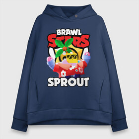 Женское худи Oversize хлопок с принтом BRAWL STARS SPROUT в Тюмени, френч-терри — 70% хлопок, 30% полиэстер. Мягкий теплый начес внутри —100% хлопок | боковые карманы, эластичные манжеты и нижняя кромка, капюшон на магнитной кнопке | bibi | brawl stars | coach mike | crow | gale | leon | leon shark | max | mecha crow | mortis | mr.p | nani | phoenix | sally leon | sandy | spike | sprout | tara | virus 8 bit | werewolf | ворон | оборотень