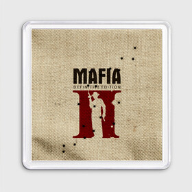 Магнит 55*55 с принтом Mafia 2 в Тюмени, Пластик | Размер: 65*65 мм; Размер печати: 55*55 мм | 2 | 2020 | definitive | edition | mafia | банда | вито | гангстеры | герои | дон | игра | капоне | компьютерная | корлеоне | крестный | культ | мафия | мешковина | настольная | отец | персонаж | фильм