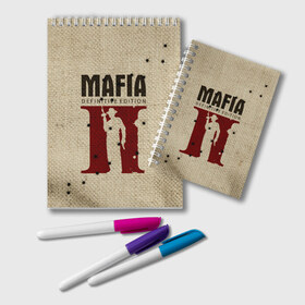 Блокнот с принтом Mafia 2 в Тюмени, 100% бумага | 48 листов, плотность листов — 60 г/м2, плотность картонной обложки — 250 г/м2. Листы скреплены удобной пружинной спиралью. Цвет линий — светло-серый
 | 2 | 2020 | definitive | edition | mafia | банда | вито | гангстеры | герои | дон | игра | капоне | компьютерная | корлеоне | крестный | культ | мафия | мешковина | настольная | отец | персонаж | фильм