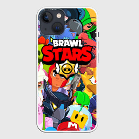 Чехол для iPhone 13 с принтом BRAWL STARS ВСЕ БРАВЛЕРЫ в Тюмени,  |  | bibi | brawl stars | coach mike | crow | gale | leon | leon shark | max | mecha crow | mortis | mr.p | nani | phoenix | sally leon | sandy | spike | sprout | tara | virus 8 bit | werewolf | ворон | оборотень