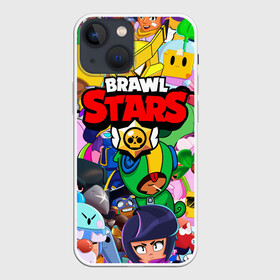 Чехол для iPhone 13 mini с принтом BRAWL STARS ВСЕ БРАВЛЕРЫ в Тюмени,  |  | bibi | brawl stars | coach mike | crow | gale | leon | leon shark | max | mecha crow | mortis | mr.p | nani | phoenix | sally leon | sandy | spike | sprout | tara | virus 8 bit | werewolf | ворон | оборотень