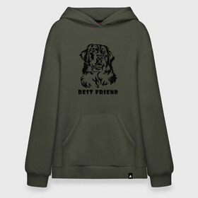 Худи SuperOversize хлопок с принтом BEST FRIEND (Z) в Тюмени, 70% хлопок, 30% полиэстер, мягкий начес внутри | карман-кенгуру, эластичная резинка на манжетах и по нижней кромке, двухслойный капюшон
 | best friend | dog | doggie | doggy | друг человека | другу | кинолог | лабрадор | мохнатый | пес | пёсель | пёсик | подарок | подруге | собака | собакен | собаки | собачка | собачнику