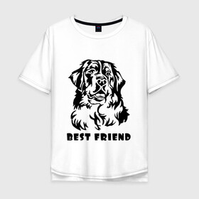 Мужская футболка хлопок Oversize с принтом BEST FRIEND | ЛУЧШИЙ ДРУГ (Z) в Тюмени, 100% хлопок | свободный крой, круглый ворот, “спинка” длиннее передней части | best friend | dog | doggie | doggy | друг человека | другу | кинолог | лабрадор | мохнатый | пес | пёсель | пёсик | подарок | подруге | собака | собакен | собаки | собачка | собачнику