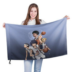 Флаг 3D с принтом команда мечты в Тюмени, 100% полиэстер | плотность ткани — 95 г/м2, размер — 67 х 109 см. Принт наносится с одной стороны | ahiru no sora | аниме | баскетбол | манга | спорт
