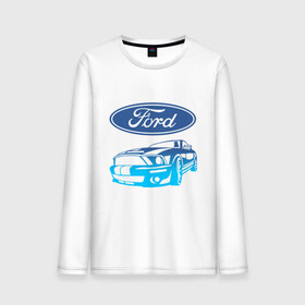 Мужской лонгслив хлопок с принтом Ford | Форд (Z) в Тюмени, 100% хлопок |  | explorer | fiesta | focus | ford | gt40 | kuga | mondeo | mustang | st | авто | автомобиль | ам | куга | машина | мондео | мустанг | фиеста | фокус | форд