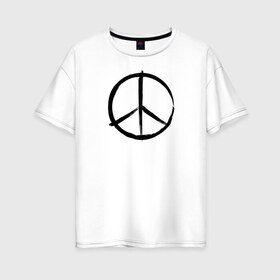 Женская футболка хлопок Oversize с принтом Pacific в Тюмени, 100% хлопок | свободный крой, круглый ворот, спущенный рукав, длина до линии бедер
 | pacific | без оружия | мир | рок | свобода