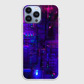 Чехол для iPhone 13 Pro Max с принтом NEON CUBES в Тюмени,  |  | Тематика изображения на принте: abstract | abstraction | color | fractal | geometry | paitnt | polygon | polygonal | psy | абстракция | геометрия | краски | неоновые | полигоны | психоделика | фрактал