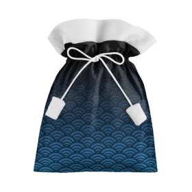 Подарочный 3D мешок с принтом Узор круги темный синий в Тюмени, 100% полиэстер | Размер: 29*39 см | Тематика изображения на принте: геометрия | градиент | круги | море | переход цвета | синий | текстура | темный | узор