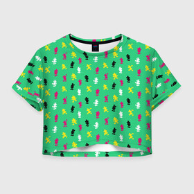Женская футболка Crop-top 3D с принтом Маленький Мышонок в Тюмени, 100% полиэстер | круглая горловина, длина футболки до линии талии, рукава с отворотами | disney | mickey mouse | vdpartat | микки маус | мышонок микки | паттерн | текстура