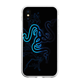 Чехол для iPhone XS Max матовый с принтом RAZER в Тюмени, Силикон | Область печати: задняя сторона чехла, без боковых панелей | game | gamer | razer | trend | игры | инромания | рейзер | рузер | тренды