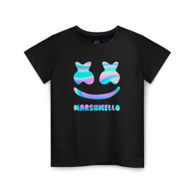 Детская футболка хлопок с принтом Marshmello в Тюмени, 100% хлопок | круглый вырез горловины, полуприлегающий силуэт, длина до линии бедер | fortnite | marshmello | диджей | маршмелло | маршмеллоу | маршмелоу | музыка | фортнайт