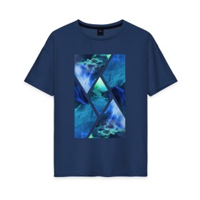 Женская футболка хлопок Oversize с принтом Синие дебри в Тюмени, 100% хлопок | свободный крой, круглый ворот, спущенный рукав, длина до линии бедер
 | авторская фотография | красочно | макро | природа | растения | синий | фотография