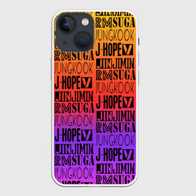 Чехол для iPhone 13 mini с принтом BTS в Тюмени,  |  | bangtan | bighit | boy | fake love | j hope | jimin | jin | jungkook | korea | kpop | live | luv | mic drop | rm | suga | v | with | бтс | кей | поп