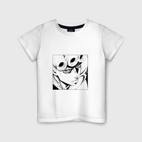 Детская футболка хлопок с принтом Джорно джоджо в Тюмени, 100% хлопок | круглый вырез горловины, полуприлегающий силуэт, длина до линии бедер | anime | golde wind | jojo | аниме | джоджо | джорно джованна | жожо | манга | мультик | мультфильм | персонаж