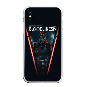 Чехол для iPhone XS Max матовый с принтом Bloodlines 2 в Тюмени, Силикон | Область печати: задняя сторона чехла, без боковых панелей | Тематика изображения на принте: bloodlines 2 | vampire | vampire the masquerade | vampire the masquerade bloodlines 2 | vampire: the masquerade – bloodlines 2