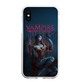 Чехол для iPhone XS Max матовый с принтом Vampire The Masquerade в Тюмени, Силикон | Область печати: задняя сторона чехла, без боковых панелей | Тематика изображения на принте: bloodlines 2 | vampire | vampire the masquerade | vampire the masquerade bloodlines 2 | vampire: the masquerade – bloodlines 2