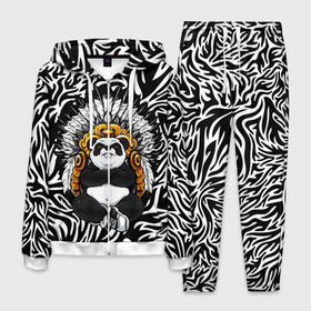 Мужской костюм 3D с принтом Мудрая Панда в Тюмени, 100% полиэстер | Манжеты и пояс оформлены тканевой резинкой, двухслойный капюшон со шнурком для регулировки, карманы спереди | brand | kung fu | moda | panda | style | texture | бренд | кунг фу | кунгфу | мода | панденыш | панды | прикольные картинки | смайлы | стикербук | стиль | текстура | фон | эмодзи
