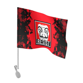 Флаг для автомобиля с принтом La Casa de Papel (Z) в Тюмени, 100% полиэстер | Размер: 30*21 см | la casa de papel | netflix | берлин | бумажный дом | лиссабон | профессор | сальва | токио