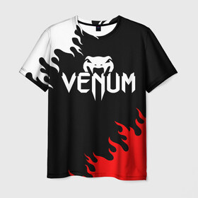 Мужская футболка 3D с принтом VENUM SPORT в Тюмени, 100% полиэфир | прямой крой, круглый вырез горловины, длина до линии бедер | mma | snake | sports | ufc | venum | venum mma | бокс | борьба | бренд | венум | единоборства | змея | мма | спорт | юфс