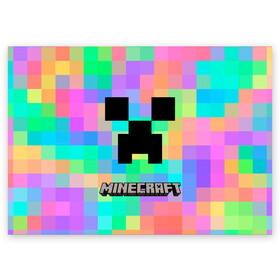 Поздравительная открытка с принтом Minecraft. в Тюмени, 100% бумага | плотность бумаги 280 г/м2, матовая, на обратной стороне линовка и место для марки
 | Тематика изображения на принте: craft | game | mine | minecraft | minecraftmemories | pixel | tnt | twitter | блок | динамит | игра | красный блок | майнкрафт | маркус перссон | пиксель | ремесло | тротил | шахта