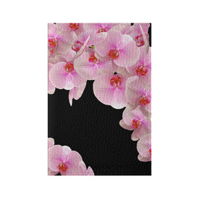 Обложка для паспорта матовая кожа с принтом Орхидеи в ночи в Тюмени, натуральная матовая кожа | размер 19,3 х 13,7 см; прозрачные пластиковые крепления | азия | бабочки | бутоны | ветки | девушкам | джунгли | женщинам | лепестки | летний | лето | листья | любовь | март | орхидеи | орхидея | подарок | природа | растения | розовыецветы | сад | тропика