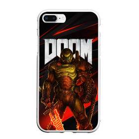 Чехол для iPhone 7Plus/8 Plus матовый с принтом DOOM ETERNAL в Тюмени, Силикон | Область печати: задняя сторона чехла, без боковых панелей | Тематика изображения на принте: demons | devil | doom | doom eternal | doom guy | doom slayer | hell | iddqd | slayer | ад | демоны | дум | палач рока