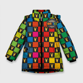 Зимняя куртка для девочек 3D с принтом Wacky Races Logo в Тюмени, ткань верха — 100% полиэстер; подклад — 100% полиэстер, утеплитель — 100% полиэстер. | длина ниже бедра, удлиненная спинка, воротник стойка и отстегивающийся капюшон. Есть боковые карманы с листочкой на кнопках, утяжки по низу изделия и внутренний карман на молнии. 

Предусмотрены светоотражающий принт на спинке, радужный светоотражающий элемент на пуллере молнии и на резинке для утяжки. | vdosadir | wacky races | безумные гонки | ханна барбера