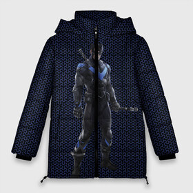 Женская зимняя куртка 3D с принтом Nightwing в Тюмени, верх — 100% полиэстер; подкладка — 100% полиэстер; утеплитель — 100% полиэстер | длина ниже бедра, силуэт Оверсайз. Есть воротник-стойка, отстегивающийся капюшон и ветрозащитная планка. 

Боковые карманы с листочкой на кнопках и внутренний карман на молнии | batman | batman arkham knight | nightwing | vdzabma | бэтмен | бэтмен рыцарь аркхема | найтвинг