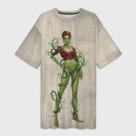 Платье-футболка 3D с принтом Poison Ivy в Тюмени,  |  | batman | batman arkham knight | poison ivy | vdzabma | бэтмен | бэтмен рыцарь аркхема | ядовитый плющ
