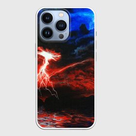 Чехол для iPhone 13 Pro с принтом storm в Тюмени,  |  | color | colour | electricity | glim | glow | light | lights | neon | power | shine | молния | напряжение | неоновый | разряд | стихия | ток | удар | электричество