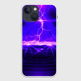 Чехол для iPhone 13 mini с принтом НЕОНОВЫЕ МОЛНИИ в Тюмени,  |  | color | colour | electricity | glim | glow | light | lights | neon | power | shine | молния | напряжение | неоновый | разряд | стихия | ток | удар | электричество