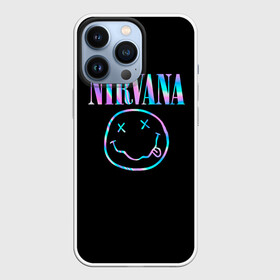 Чехол для iPhone 13 Pro с принтом Nirvana(Спина) в Тюмени,  |  | nirvana | гитара | голограмма | кобейн | курт | курт кобейн | музыка | неон | нирвана | рок | смайл