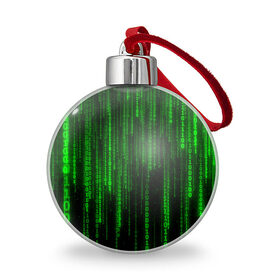 Ёлочный шар с принтом Матрица код цифры программист в Тюмени, Пластик | Диаметр: 77 мм | бинарный код | веб | вирус | всемирная паутина | двоичный код | зеленый | интернет | информация | кибер | код | кодер | кодирование | матрица | наука | олдскул | по | программирование