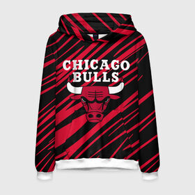 Мужская толстовка 3D с принтом Chicago Bulls в Тюмени, 100% полиэстер | двухслойный капюшон со шнурком для регулировки, мягкие манжеты на рукавах и по низу толстовки, спереди карман-кенгуру с мягким внутренним слоем. | 23 | air jordan | bulls | chicago bulls | jordan | michael jordan | nba | paris saint germain | psg | red | sport | быки | джордан | майкл джордан | псж | спорт | чикаго буллс