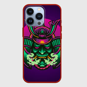 Чехол для iPhone 13 Pro с принтом Маска Хання (Ханья) в Тюмени,  |  | воин | доспехи | дым | закат | иероглифы | изумрудная | китай | маска | неон | неоновая | разноцветная | фиолетовая | хання | ханья | япония