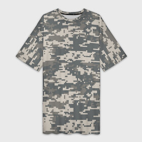 Платье-футболка 3D с принтом Цифровой камуфляж в Тюмени,  |  | camo | camouflage | digital | military | pixel | армия | битва | военный | война | войска | войсковой | городской | для пустыни | камуфляж | милитари | нато | натовский | пиксели | пиксельный | пустынный | страйкболл
