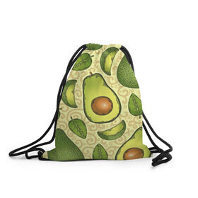 Рюкзак-мешок 3D с принтом Авокадо в Тюмени, 100% полиэстер | плотность ткани — 200 г/м2, размер — 35 х 45 см; лямки — толстые шнурки, застежка на шнуровке, без карманов и подкладки | авокадо | зеленый | лайм | листок