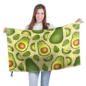 Флаг 3D с принтом Авокадо в Тюмени, 100% полиэстер | плотность ткани — 95 г/м2, размер — 67 х 109 см. Принт наносится с одной стороны | авокадо | зеленый | лайм | листок
