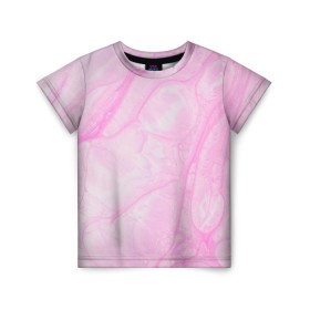 Детская футболка 3D с принтом розовые разводы краска зефир в Тюмени, 100% гипоаллергенный полиэфир | прямой крой, круглый вырез горловины, длина до линии бедер, чуть спущенное плечо, ткань немного тянется | абстракция | зефир | краска. разводы | нежный | повседневный | простой | светлый